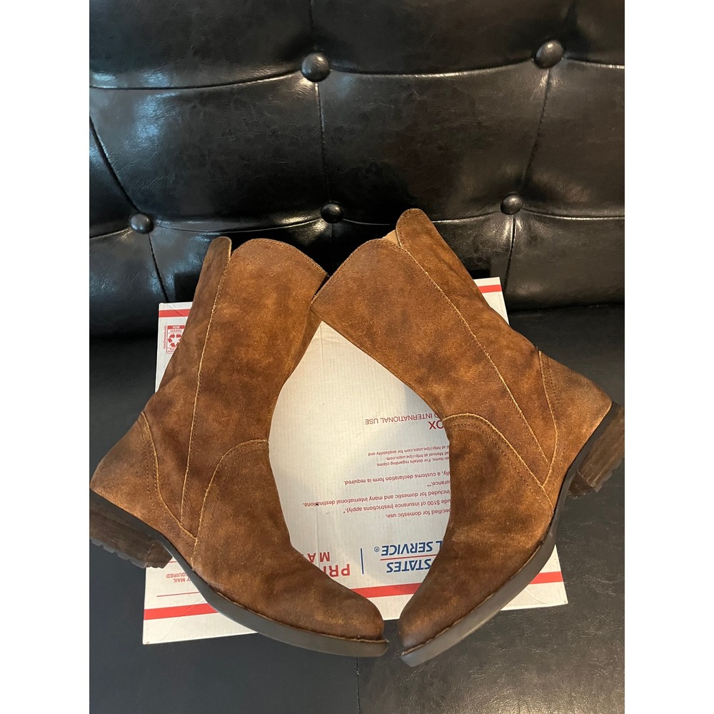 Born Womens Tobacco Brown Suede Mid Calf Side Zip Boots - Picture 5 of 8